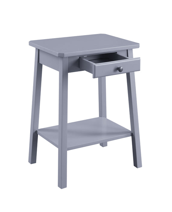 Kaife - Accent Table With Display And Utility Function - Gray