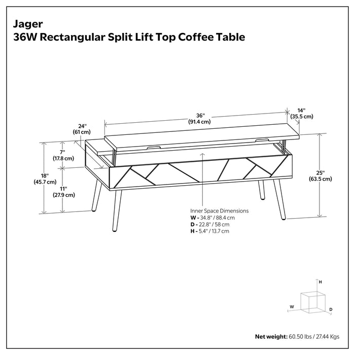 Jager - Lift Top Coffee Table Handcrafted Simpli-Home