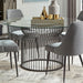 Round Dining Table Industrial Dining Table With Open Cage Base - Gunmetal Furniture Max