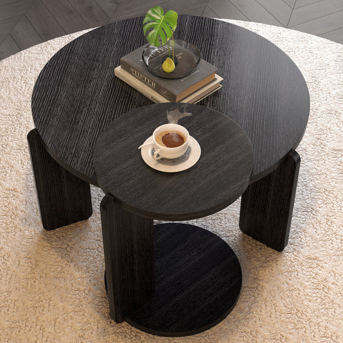 Round Coffee & End Table Set Home Essentials
