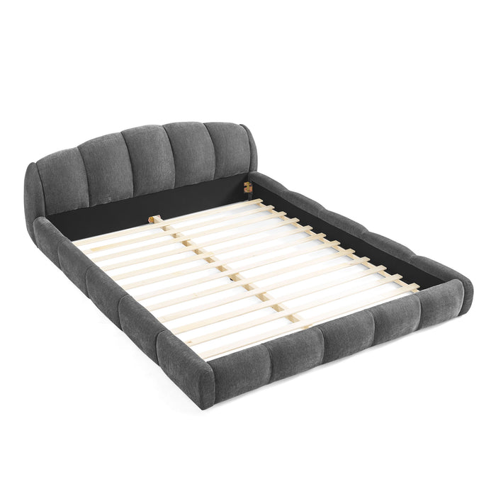 Upholstered Platform Bed Frame, Low Profile Floor Bed, No Box Spring Required Home Essentials
