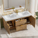 Double Sink Bathroom Vanity Soft Close Doors, Divided Drawers, Wall Mounted - Wood Hearth and Haven