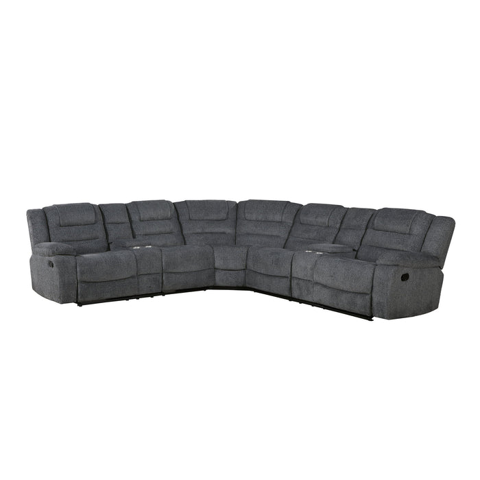 Redondo - 3 Piece Manual Sectional (2 Loveseats & Wedge) - Dark Gray