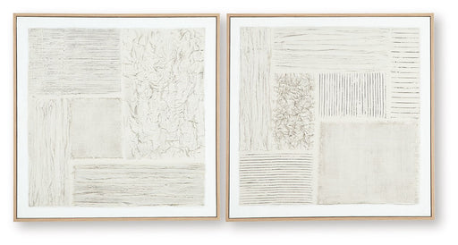 Andorfield - Wall Art Set (Set of 2) - Beige / Black / White Signature Design by Ashley®