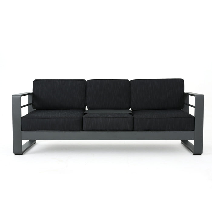 Cape Coral - Modern 3 Seater Sofa With Metal Tray