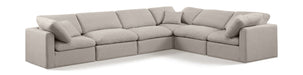 Indulge - Linen 6 Piece Modular Corner Sectional Meridian Furniture