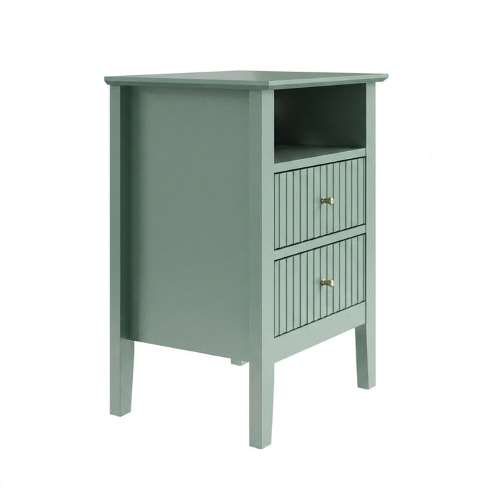 Fluted Nightstand With 2 Drawers Home Essentials