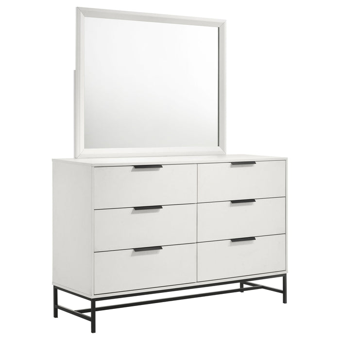 Taraval - 6 Drawer Dresser With Mirror - White Furniture Max
