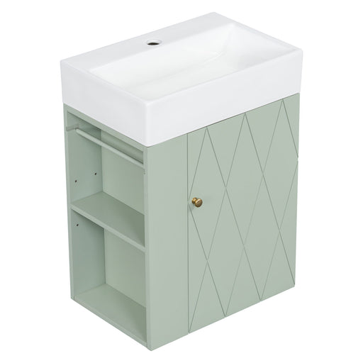 Modern Bathroom Vanity With Sink, Diamond Pattern Doors Hearth and Haven