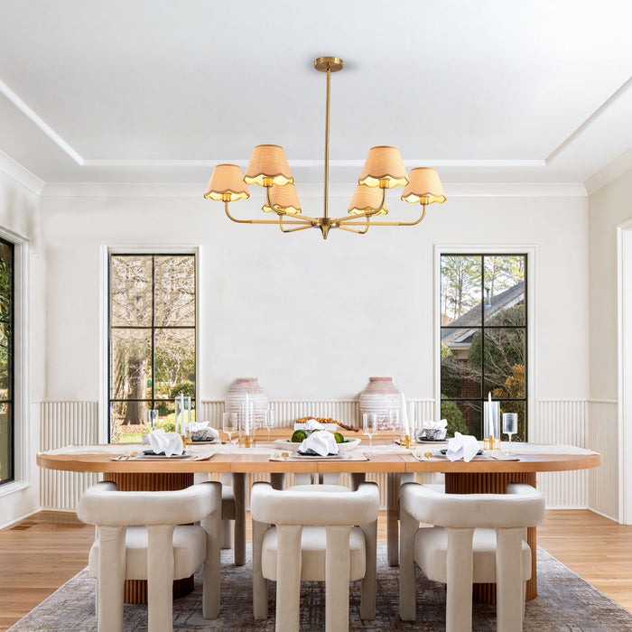 6 Lamp Chandelier - Golden Daily Nest
