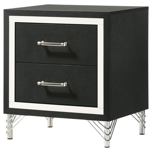 Malcolm - 2 Drawer Nightstand - Black Furniture Max