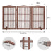 Freestanding Foldable Pet Gate For Dogs - Brown Home Essentials