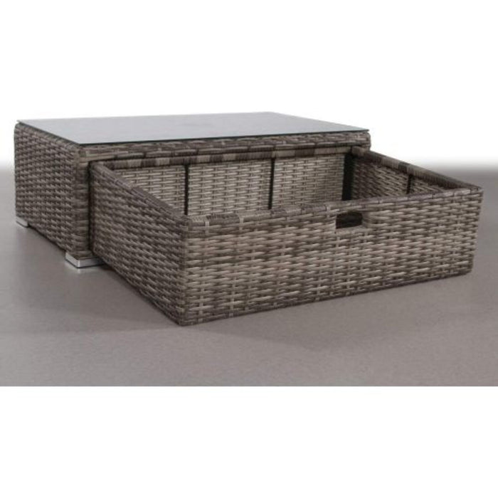 Glass Outdoor Coffee Table - Gray Mix LSI Patio Furniture