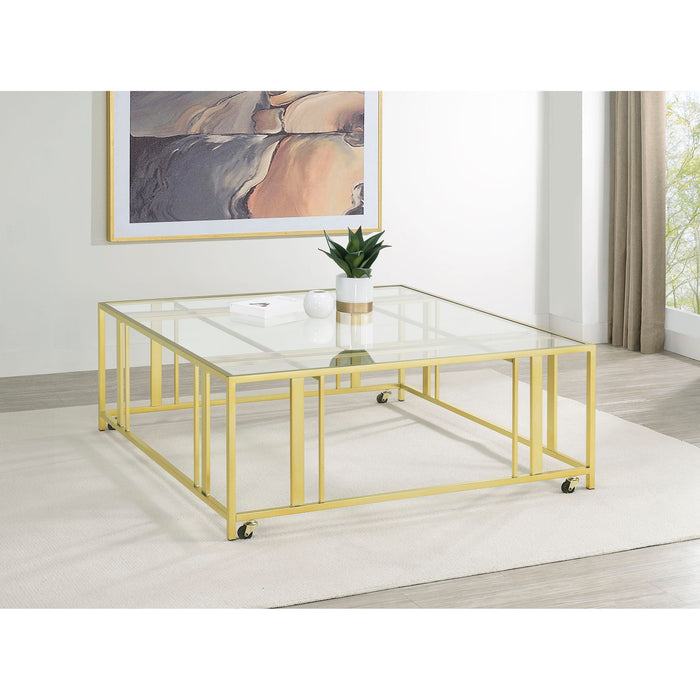Square Coffee Table - Brushed Brass Furniture Max