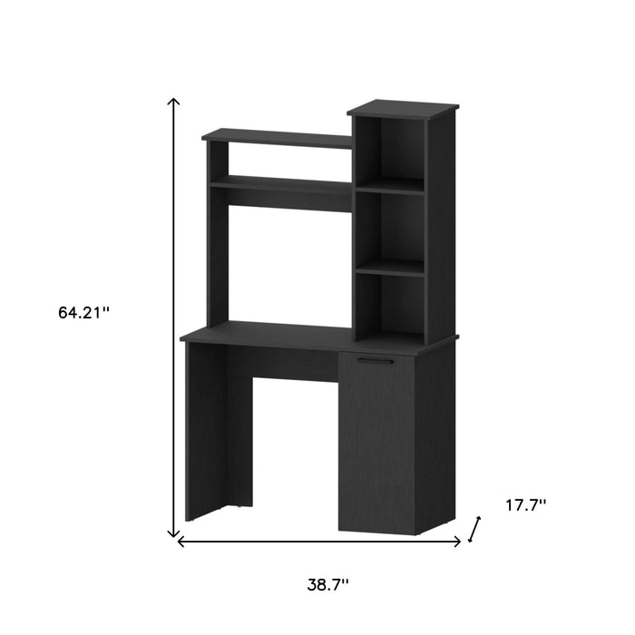 39" Computer Desk With Hutch - Black