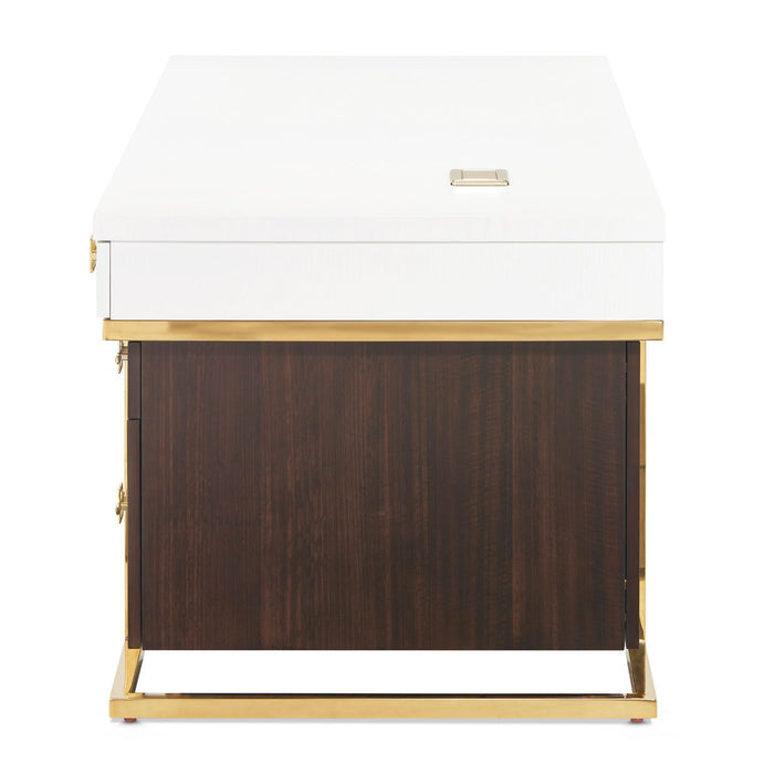 Belmont Place - Desk - White / Dark Brown