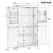 Elegant Bathroom Floor Storage Cabinet With 4 Doors, Adjustable Shelves Hearth and Haven