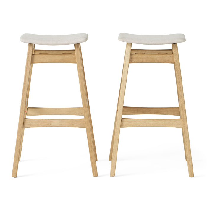 Modern Bar Stool Set With Upholstered Seating Noble House