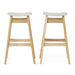 Modern Bar Stool Set With Upholstered Seating Noble House