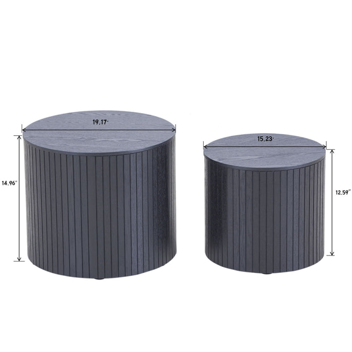 Handcrafted Nested Table Set, 2 Pieces Home Essentials