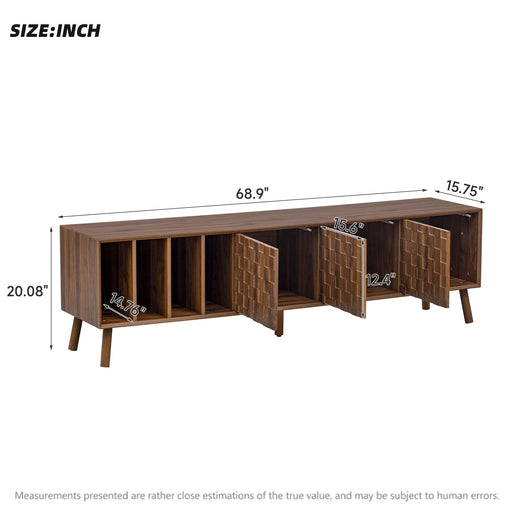 TV Stand With 5 Legs, Media Console Table For Tvs Up To 75" - Walnut Hearth and Haven
