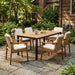7 Piece Outdoor Patio Dining Set With & 6 Arm Chairs Noble House