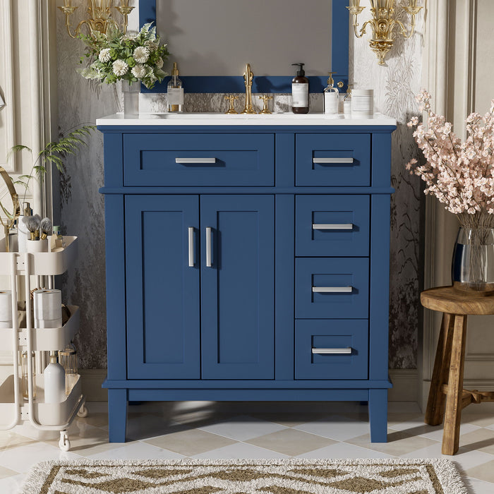 Modern Bathroom Vanity With Sink, Storage Cabinet, Soft Close Doors, Deep & Standard Drawers Hearth and Haven