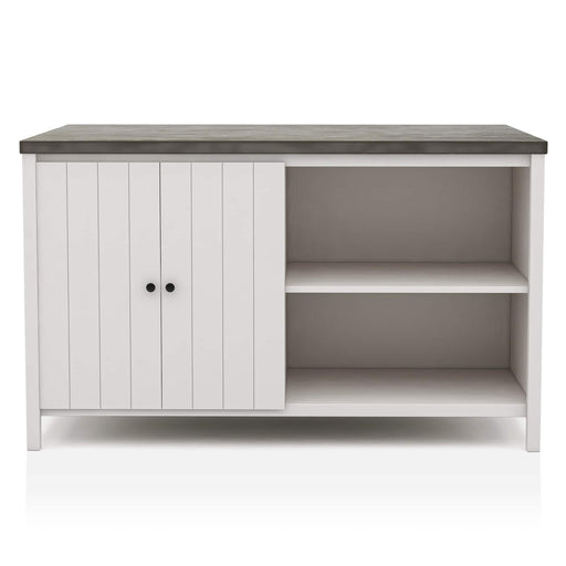 Counter Height Dining Table With Storage Cabinet Base - Dark Gray / Off White / Off White / Gray Home Essentials