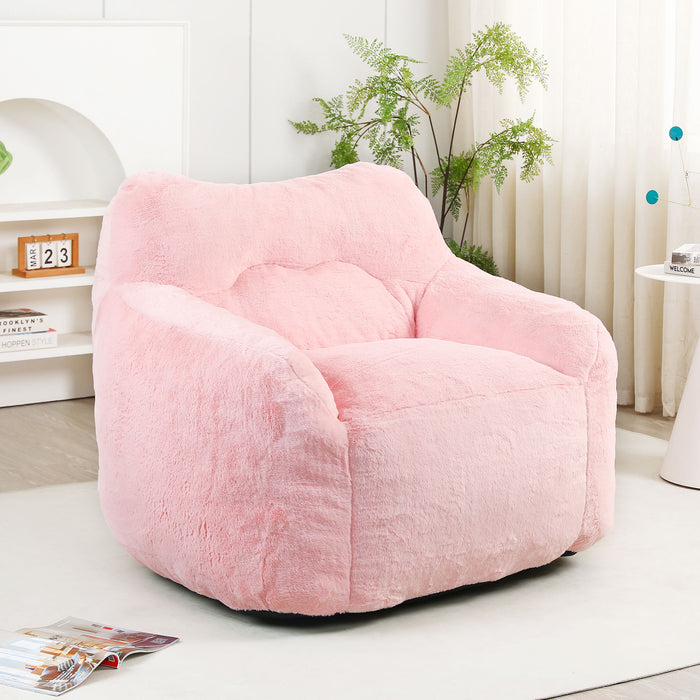 Beanbag Sofa Chair With Armrests Stuffed High Density Foam