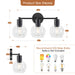 3 Light Globe Bathroom Vanity Light With Clear Glass Shades - Black Daily Nest