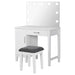 Elijah - Vanity Set With Lighting And Stool - White Furniture Max