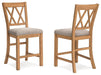 Havonplane - Upholstered Barstool (Set of 2) - Brown Signature Design by Ashley®