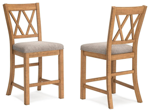 Havonplane - Upholstered Barstool (Set of 2) - Brown Signature Design by Ashley®