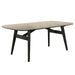 Lark - Dining Table - Travertine / Black ACME