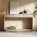 onsole Table With 3 Drawers And Display Shelf Noble House