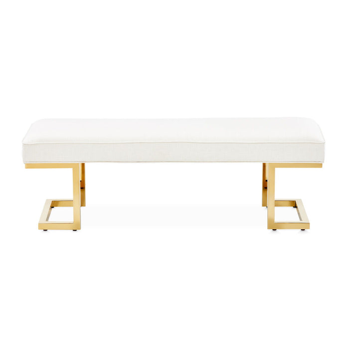 Belmont Place - Bed Bench - White / Gold