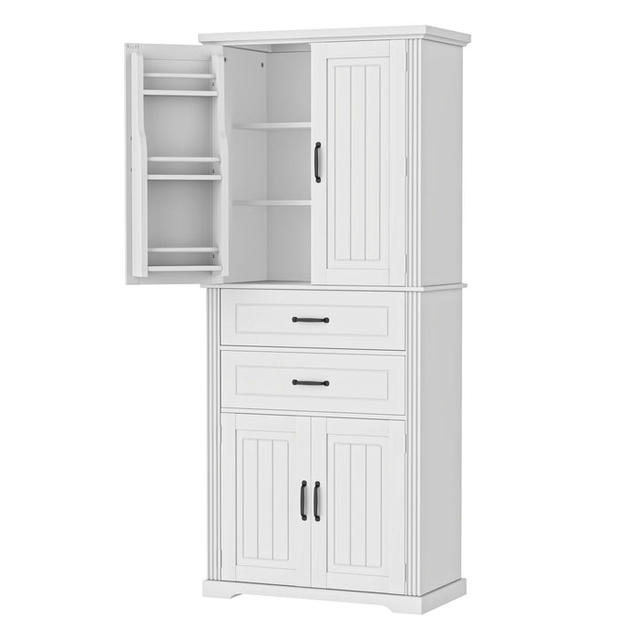 Storage Cabinet With Adjustable Shelves, 2 Drawers, Doors Noble House
