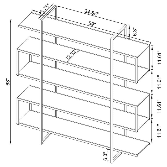 Harison - 5 Shelf Bookshelf - Clear Furniture Max
