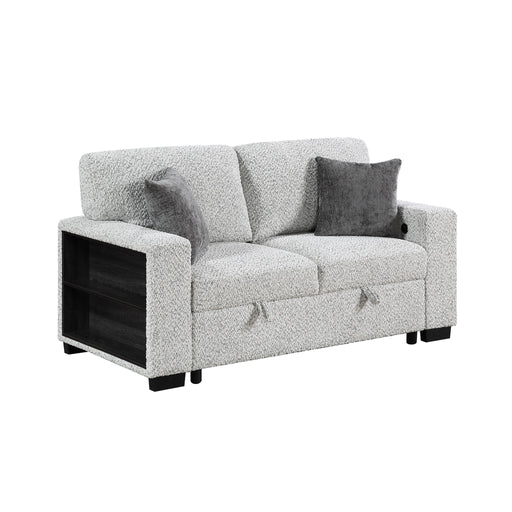 Prato - Loveseat With Storage And USB - Gray Matrix Furniture Group