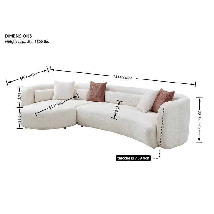 Curved Sectional Sofa, L - Shape Modular Chaise Home Essentials