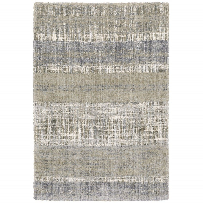 7' x 9' Abstract Lines Area Rug - Gray And Ivory