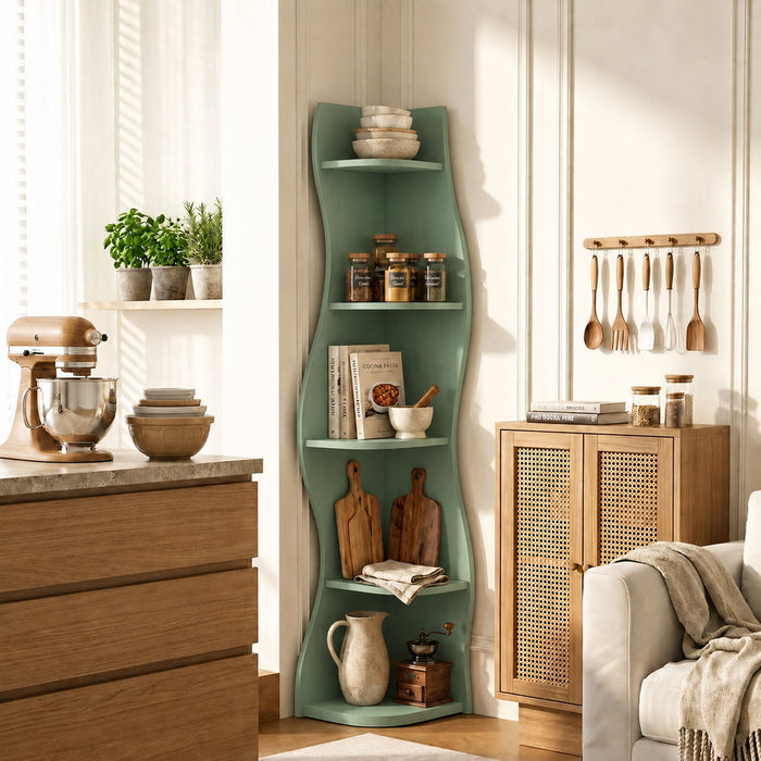5 Tier S - Shaped Corner Shelf For Living Room Home Essentials