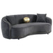 Luxe Upholstered Curved Sofa With Trim And Diamond Quilting - Dark Gray Furniture Max