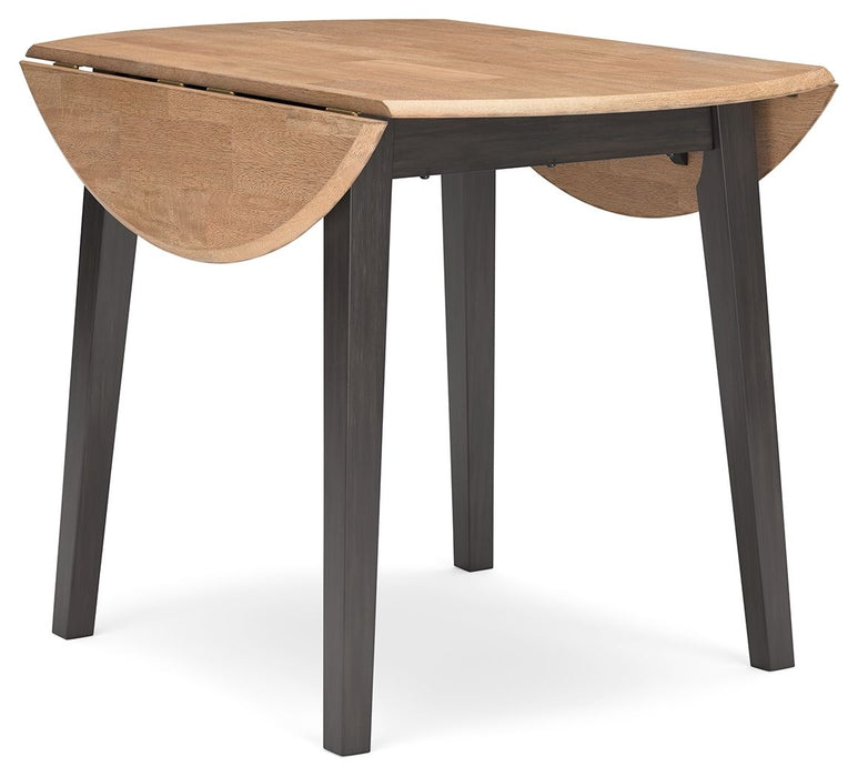 Gesthaven - Round Dining Room Drop Leaf Table Set Signature Design by Ashley®