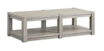 Burgess - Rectangular Shelf Cocktail Table With Casters - Calico Gray Magnussen Furniture