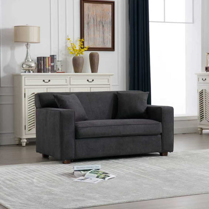 2 In 1 Lounge Chair With 4" Mattress & 2 Throw Pillows - Gray Home Essentials