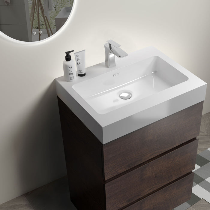Alice - Bathroom Vanity With Large Storage Freestanding Bathroom Vanity, Sink For Modern Bathroom, One-Piece Sink Basin Without Drain And Faucet Home Essentials