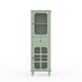 Curio Cabinet, Freestanding Vintage Display Storage Cabinet, Adjustable Shelves - Green Home Essentials