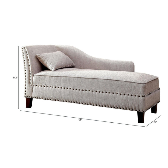 Chaise With Nailhead Trim And Plush Pillow Home Essentials
