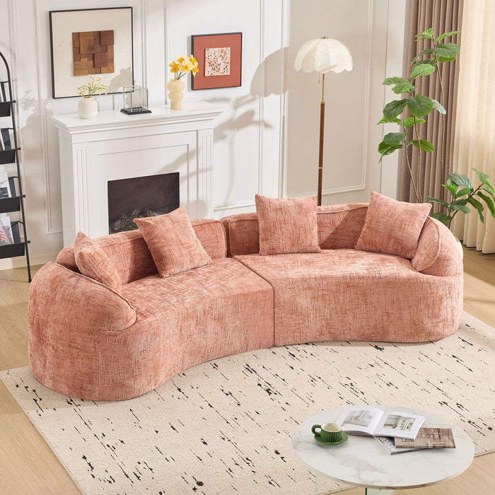 Curved Compressed Sofa, Nordic-Style Design For Living Room Home Essentials